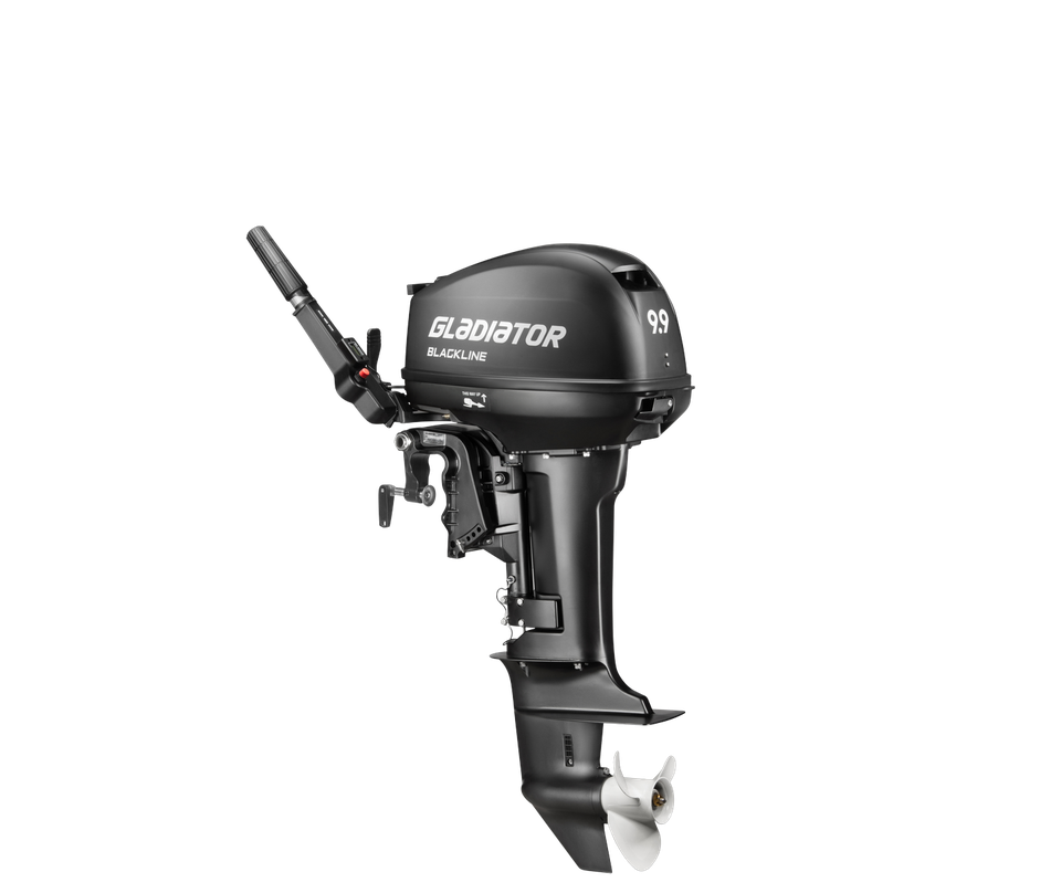 Gladiator outboard motor on a transparent background