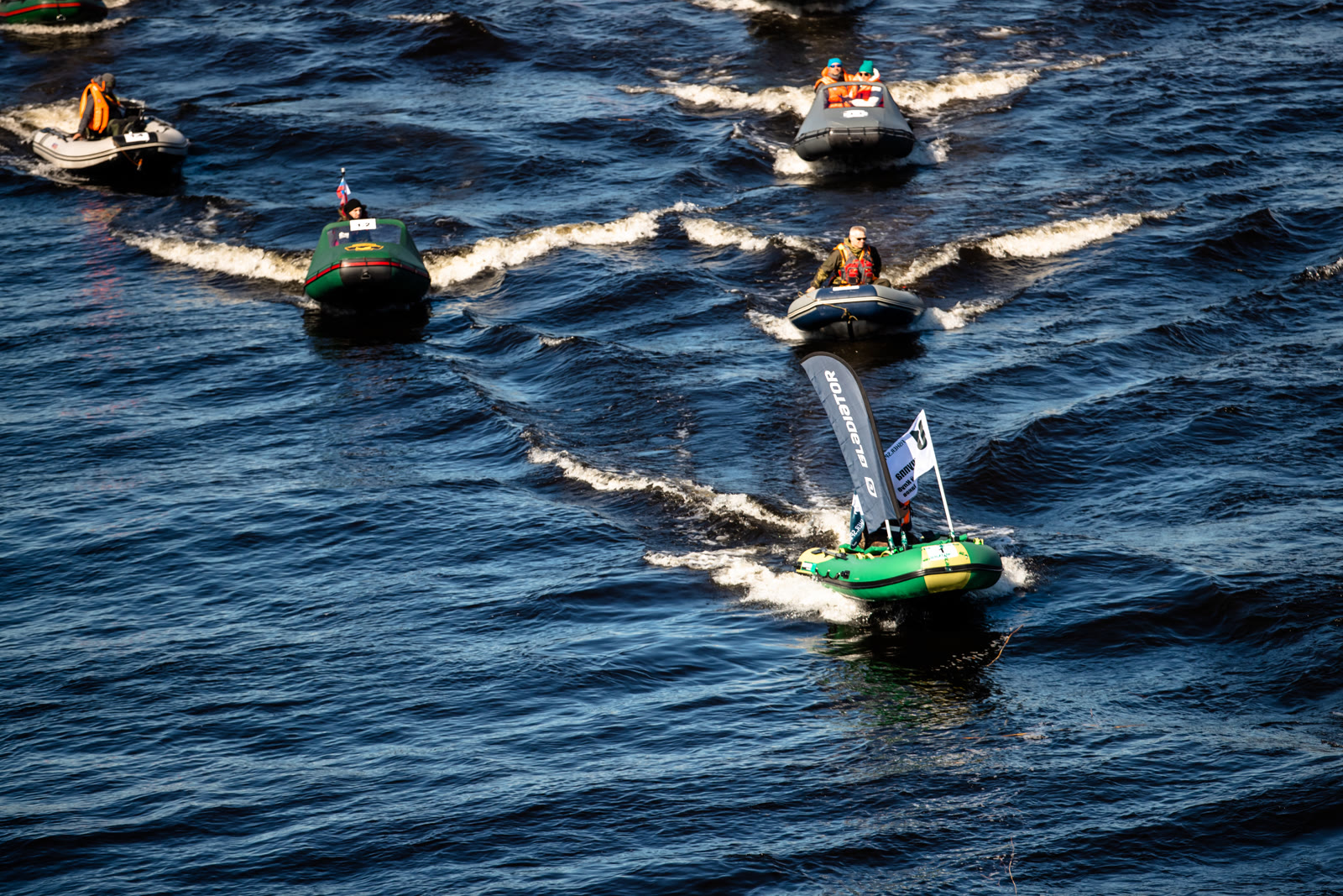 Boats on the water during a race