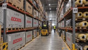 Warehouse with AODES vehicles