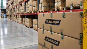 Gladiator boxes in a warehouse
